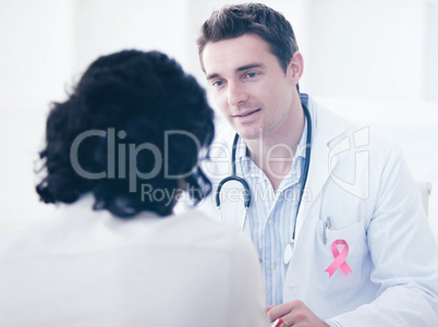 Composite image of breast cancer awareness ribbon