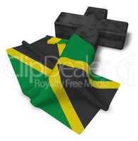 christliches kreuz und flagge von jamaica