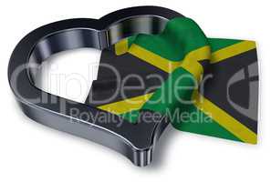 flagge von jamaika und herz symbol
