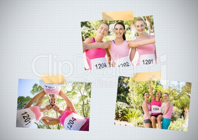 Breast Cancer Awareness Photo Collage of women's marathon run