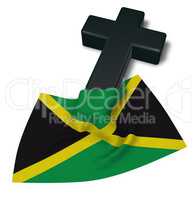 christliches kreuz und flagge von jamaica