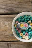 Cereal rings soaked in milk