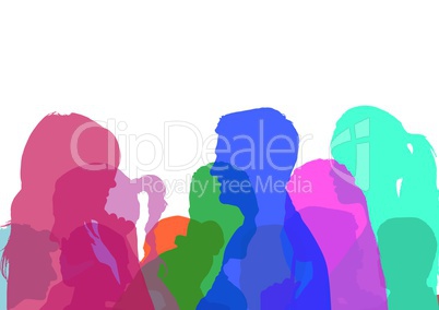 color silhouette of people