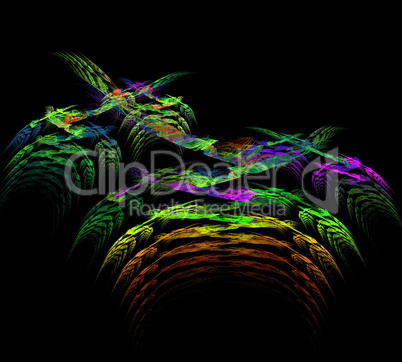 image of one Digital Fractal on Black Color image of one Digital Fractal on Black Color