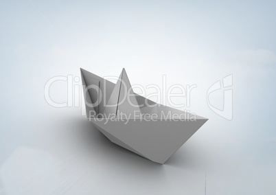 Paper boat on soft surface
