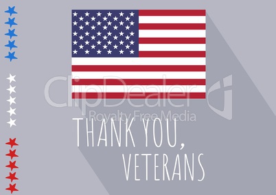 veterans day flag flat design