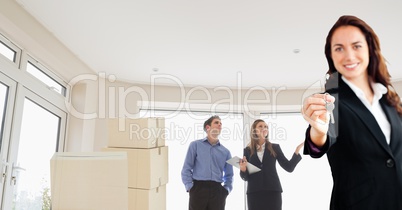 people moving boxes into new home