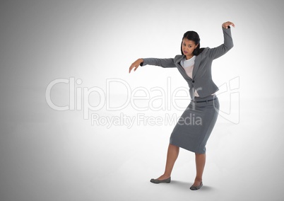 Businesswoman in awkward pose