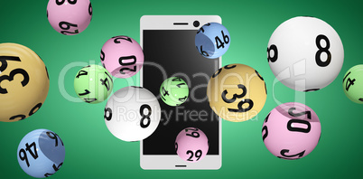 Composite image of 3d image of colorful bingo balls