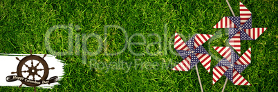 Composite image of logo for event american event colombus day
