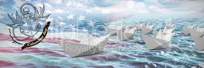 Composite image of logo for american event colombus day