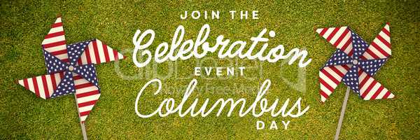 Composite image of title for columbus day event