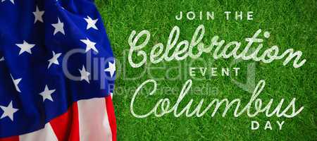 Composite image of title for columbus day event