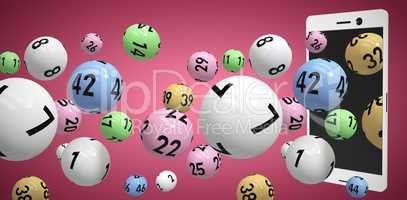 Composite image of 3d image of colorful bingo balls