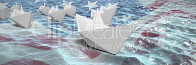 Composite image of composite image of paper boats