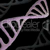 DNA biochemistry with dna molecule on blue background 3d illustration