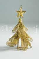 Close up of golden Christmas tree