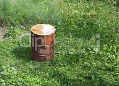 old oil barrel