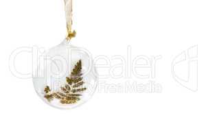 Christmas decoration hanging against white background