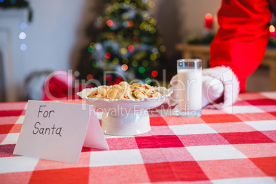 Breakfast for Santa kept on table