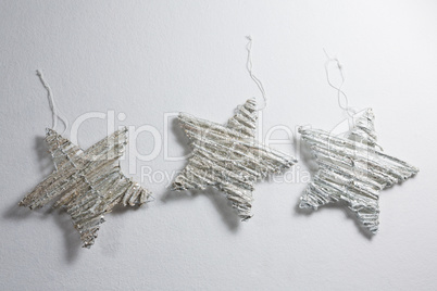 Handmade stars on white background