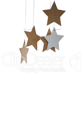 Star shape decorations on white background