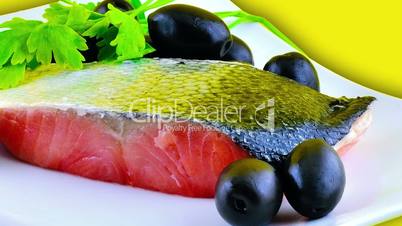 Salmon and olives