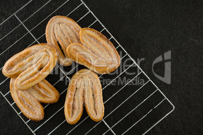 Fresh baked cookies on baking tray