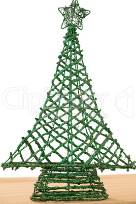 Handmade christmas tree against white background