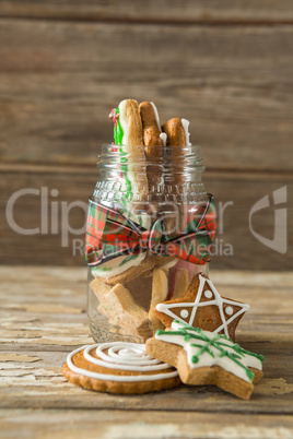 Gingerbread cookies in jar