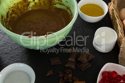 Gingerbread cookies ingredients on a table