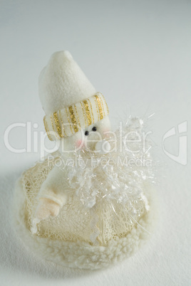 Handmade santa on white background