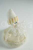 Handmade santa on white background