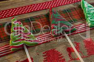 Close up of colorful mint candies