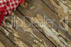 Christmas decorations on wooden table