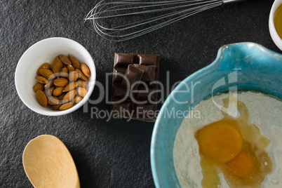 Gingerbread cookies ingredients on a table