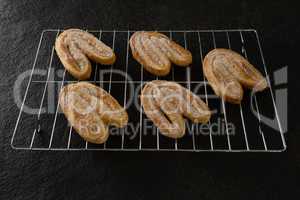Fresh baked cookies on baking tray