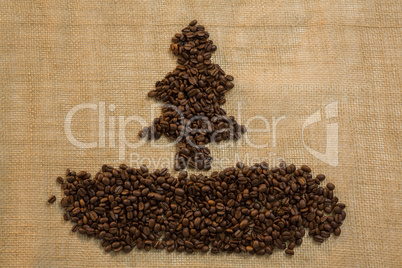 Christmas tree made with roasted coffee beans