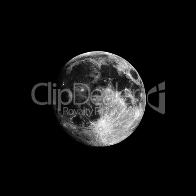 Full moon seen with telescope