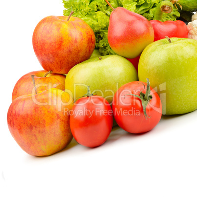 fruits and vegetables isolated on white