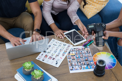 Graphic designers working together in the office