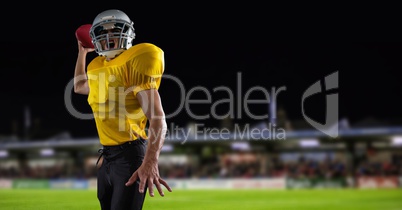 American football player in stadium