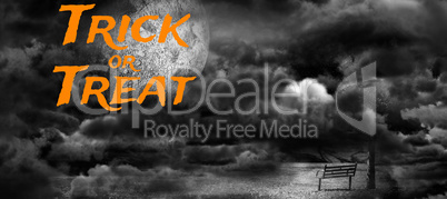 Composite image of graphic image of trick or treat text