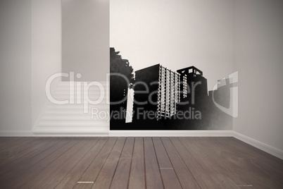 Composite image of digital composite image of buildings