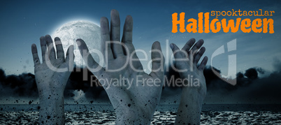 Composite image of graphic image of spooktacular halloween text