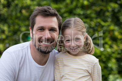 Father and daughter in the park