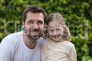 Father and daughter in the park