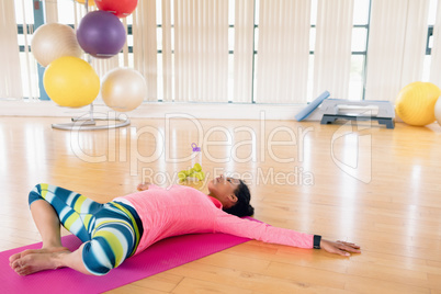 Woman exercising in the gym