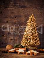 Cinnamon cookies with Christmas decoration