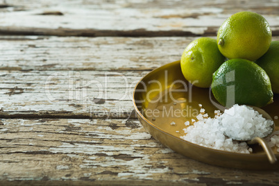 Salt and lime in a plate